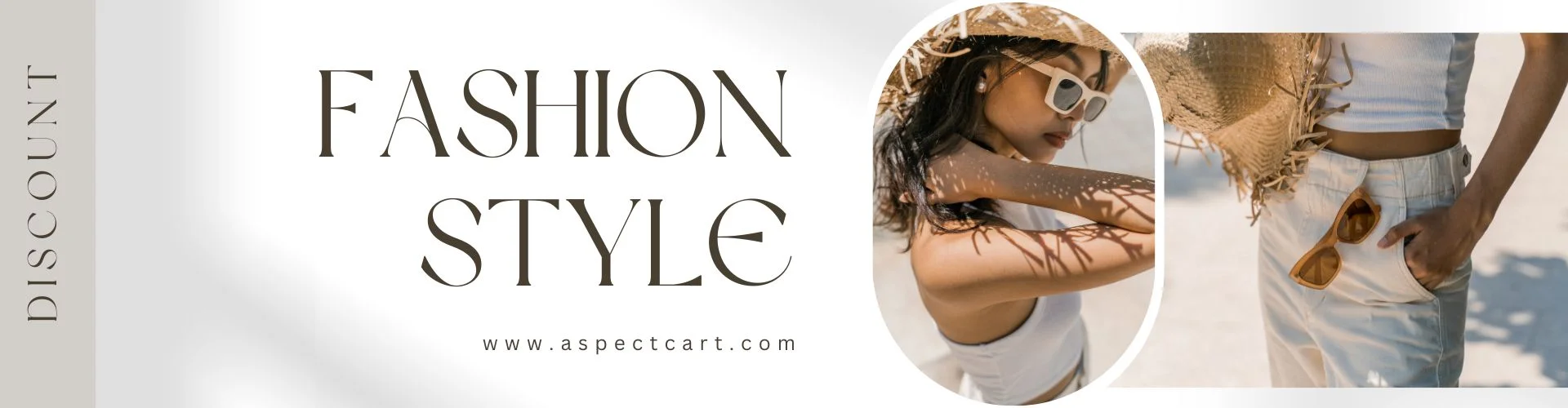 Modern giyim ve aksesuarları sergileyen bir online moda mağazasının bannerı