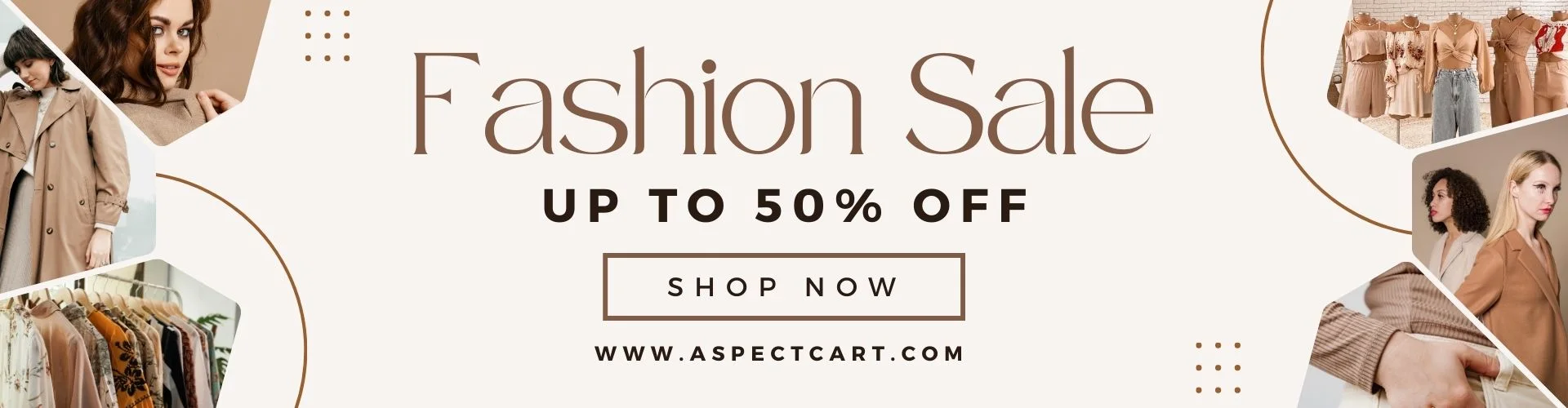 Online E-mağazada Moda Giyim Satışı Bannerı